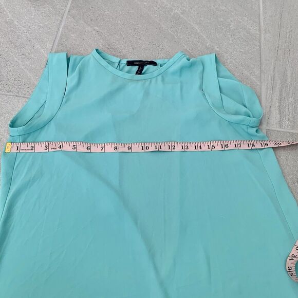 bcbg maxazria Chiffon Baby Blue Blouse Size XXS Open Back - Picture 3 of 5